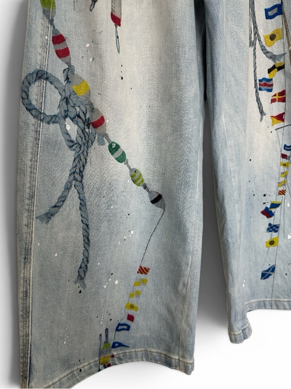 Anthropologie Pilcro Sailing Theme High-Rise Crop Tapered Carpenter Jeans - Picture 9 of 14
